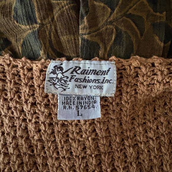 Vintage Raiment Fashions Tiered Maxi Dress Crochet Mixed Prints Boho Size Large‎ - Picture 5 of 5